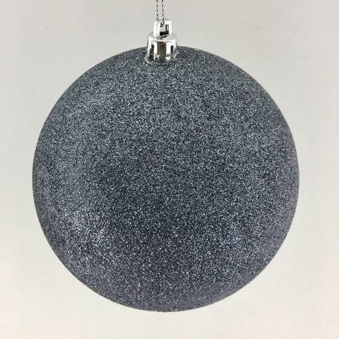 5" (120mm) Glitter Hanging Ball Ornament (Grey)
