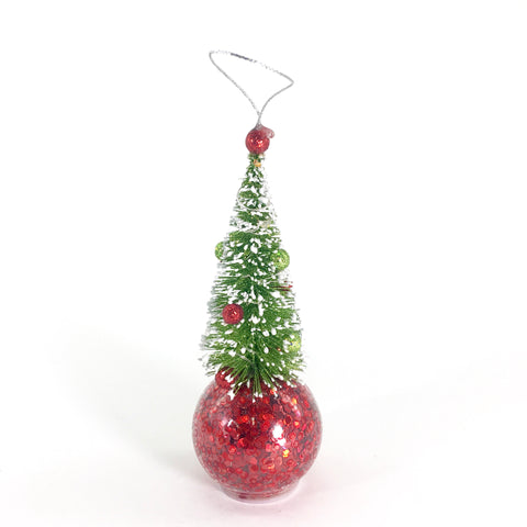 6.75" Glass Christmas Tree Table Piece with Lights