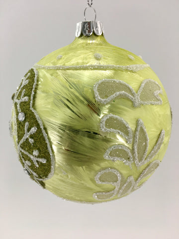 4" Glass Ball Ornament (Green)