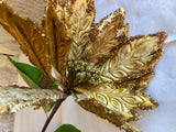 10" x 30" Gold Poinsettia Spray