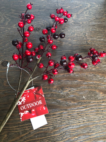 Red Outdoor Berries - 14.5" Branch