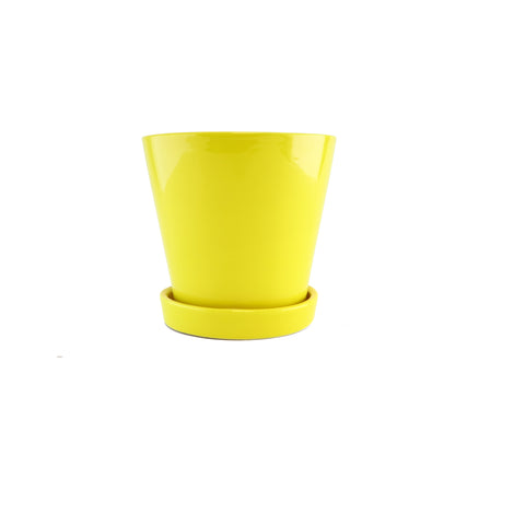 Yellow Ceramic Flower Pot